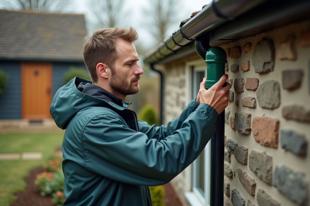 Jeune homme installant un diverteur d